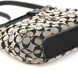 6845 Grey Black Signature Canvas Shoulder Bag