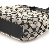 6845 Grey Black Signature Canvas Shoulder Bag