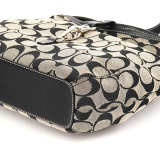 6845 Grey Black Signature Canvas Shoulder Bag