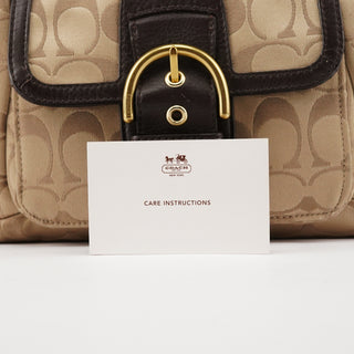 Beige Brown Signature Soho 2-Way Bag