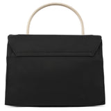 Black Tessuto Metal Nylon Top Handle Bag