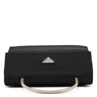 Black Tessuto Metal Nylon Top Handle Bag
