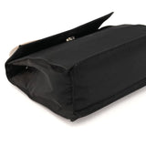 Black Tessuto Metal Nylon Top Handle Bag
