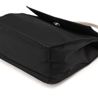 Black Tessuto Metal Nylon Top Handle Bag