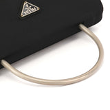 Black Tessuto Metal Nylon Top Handle Bag