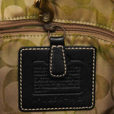 Beige Black Straw Leather Legacy Soho Tote Bag
