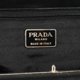 B6519 Black Tessuto Metal Nylon Clutch Shoulder Bag