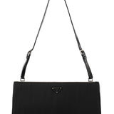 B6519 Black Tessuto Metal Nylon Clutch Shoulder Bag