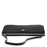 B6519 Black Tessuto Metal Nylon Clutch Shoulder Bag