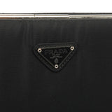 B6519 Black Tessuto Metal Nylon Clutch Shoulder Bag