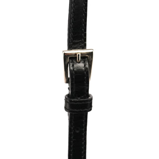 B6519 Black Tessuto Metal Nylon Clutch Shoulder Bag