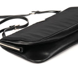 B6519 Black Tessuto Metal Nylon Clutch Shoulder Bag