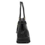 10214 Black Pebbled Leather Hamptons Tote Bag