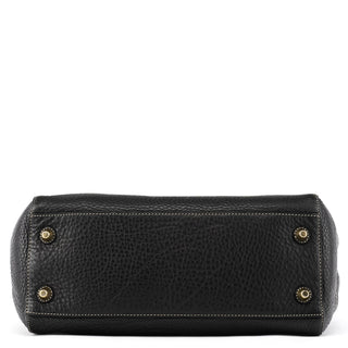 10214 Black Pebbled Leather Hamptons Tote Bag
