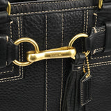10214 Black Pebbled Leather Hamptons Tote Bag