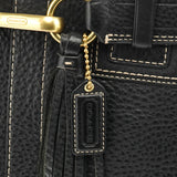 10214 Black Pebbled Leather Hamptons Tote Bag