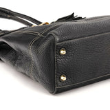 10214 Black Pebbled Leather Hamptons Tote Bag