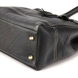 10214 Black Pebbled Leather Hamptons Tote Bag