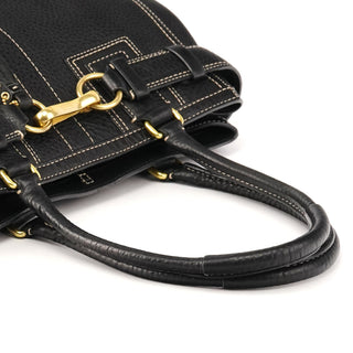 10214 Black Pebbled Leather Hamptons Tote Bag