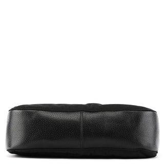 001 3739 Black Nylon Bamboo Shoulder Bag