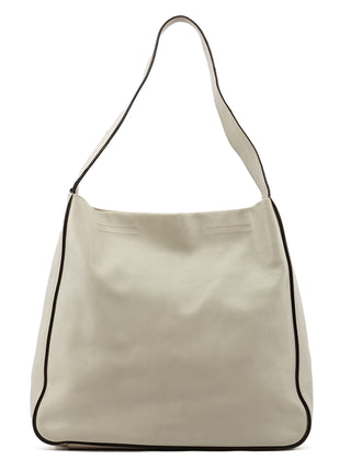 B8778 Off White Leather Vitello Basic Shoulder Bag