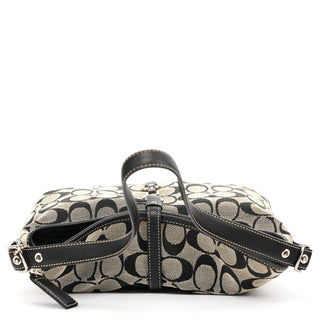 6845 Grey Black Signature Canvas Hobo Shoulder Bag