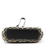 6845 Sac hobo en toile Signature grise et noire