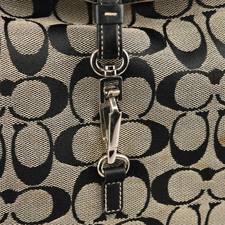 6845 Grey Black Signature Canvas Hobo Shoulder Bag
