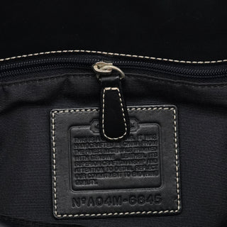 6845 Black Signature Canvas Hampton Shoulder Bag