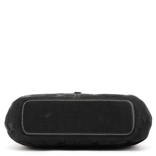 6845 Black Signature Canvas Hampton Shoulder Bag