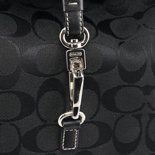 6845 Black Signature Canvas Hampton Shoulder Bag