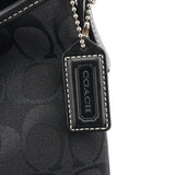 Coach 6845 Hampton Schultertasche aus schwarzem Signature Canvas