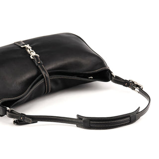 7778 Black Leather Ergo Shoulder Bag