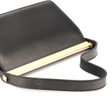 001 2058 Anthracite Leather Gold Frame Shoulder Bag
