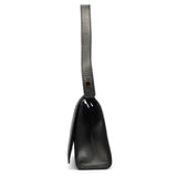 001 2058 Anthracite Leather Gold Frame Shoulder Bag