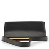001 2058 Anthracite Leather Gold Frame Shoulder Bag