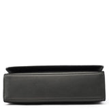 001 2058 Anthracite Leather Gold Frame Shoulder Bag