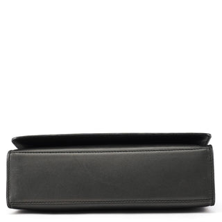 001 2058 Anthracite Leather Gold Frame Shoulder Bag