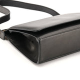 001 2058 Anthracite Leather Gold Frame Shoulder Bag