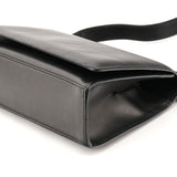 001 2058 Anthracite Leather Gold Frame Shoulder Bag