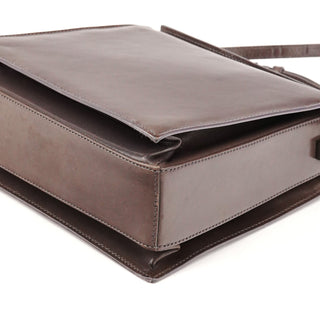 Brown Calfskin Leather Flap Crossbody Bag