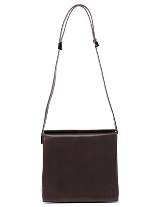 Brown Calfskin Leather Flap Crossbody Bag