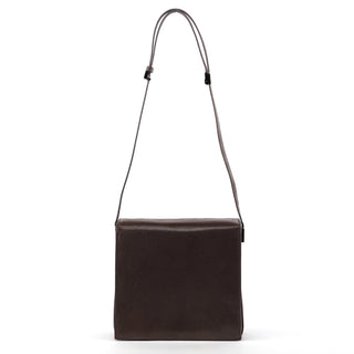 Brown Calfskin Leather Flap Crossbody Bag