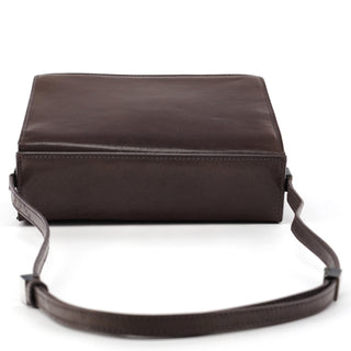 Brown Calfskin Leather Flap Crossbody Bag