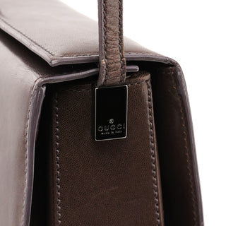 Brown Calfskin Leather Flap Crossbody Bag