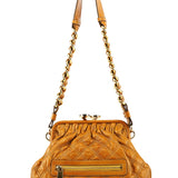Beige Leather Little Stam Shoulder Bag