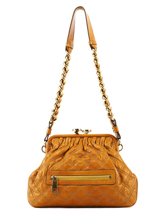Beige Leather Little Stam Shoulder Bag