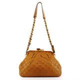 Beige Leather Little Stam Shoulder Bag