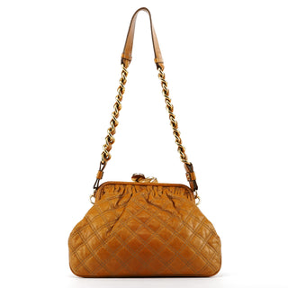 Beige Leather Little Stam Shoulder Bag