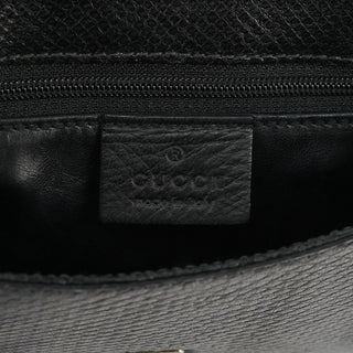 33887 Black Lizard Leather Flap Shoulder Bag